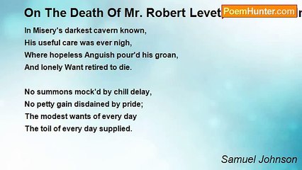 Samuel Johnson - On The Death Of Mr. Robert Levet, A Practiser In Physic