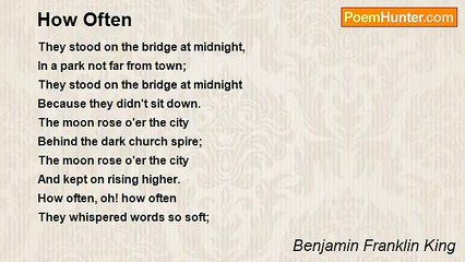 Benjamin Franklin King - How Often