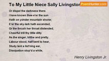 Henry Livingston Jr. - To My Little Niece Sally Livingston