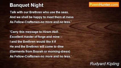 Rudyard Kipling - Banquet Night