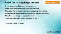 Randy Johnson - Fired for having large breasts