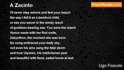 Ugo Foscolo - A Zacinto