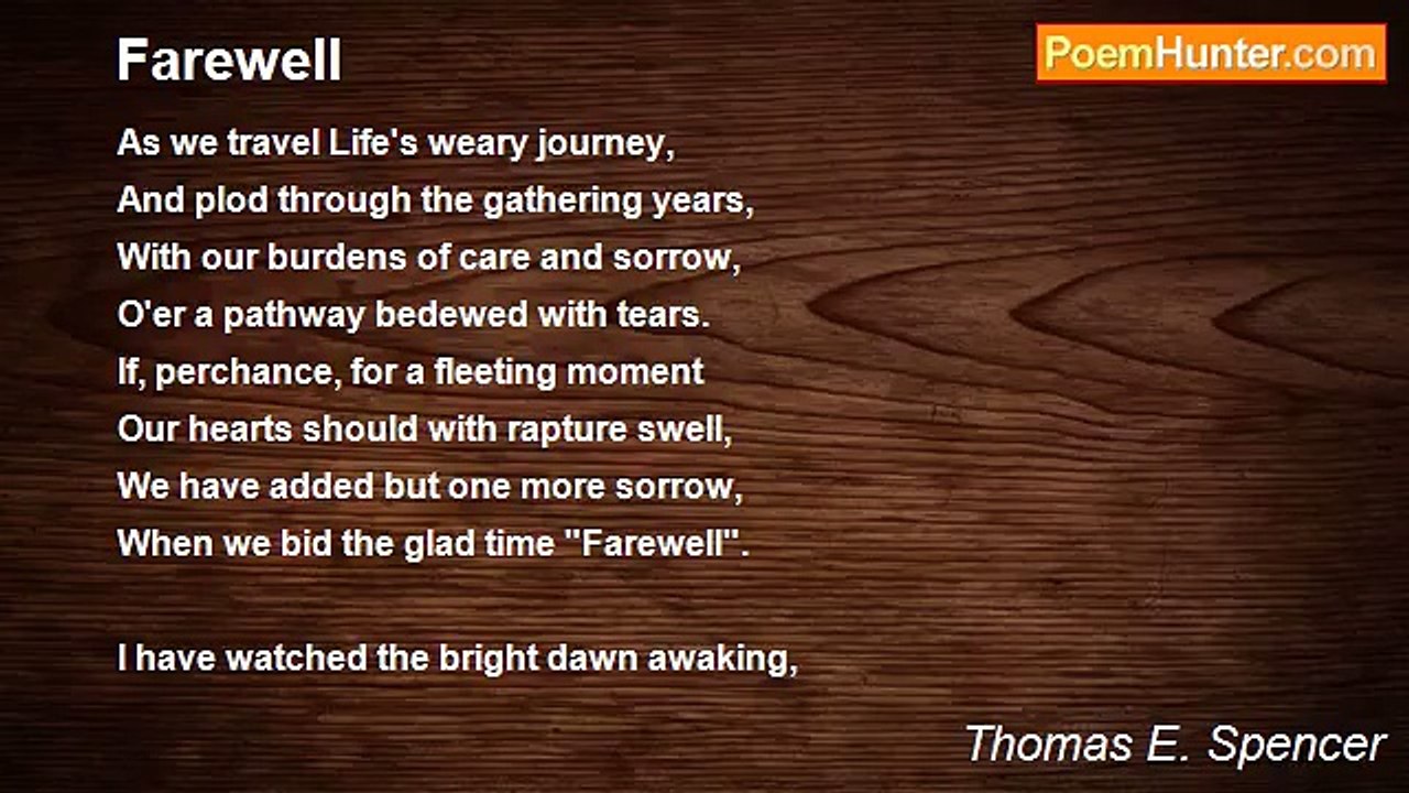 Thomas E. Spencer - Farewell