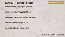 Louisa Stuart Costello - Lines.—I cannot sleep