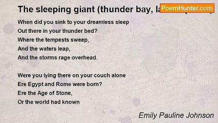 Emily Pauline Johnson - The sleeping giant (thunder bay, lake superior)
