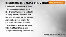 Alfred Lord Tennyson - In Memoriam A. H. H.: 118. Contemplate all this work of Tim