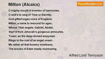 Alfred Lord Tennyson - Milton (Alcaics)