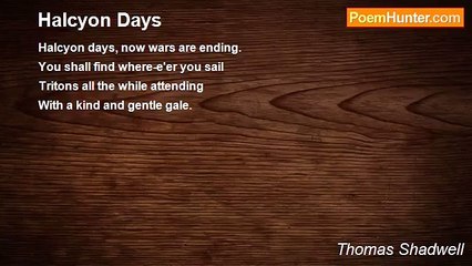 Thomas Shadwell - Halcyon Days