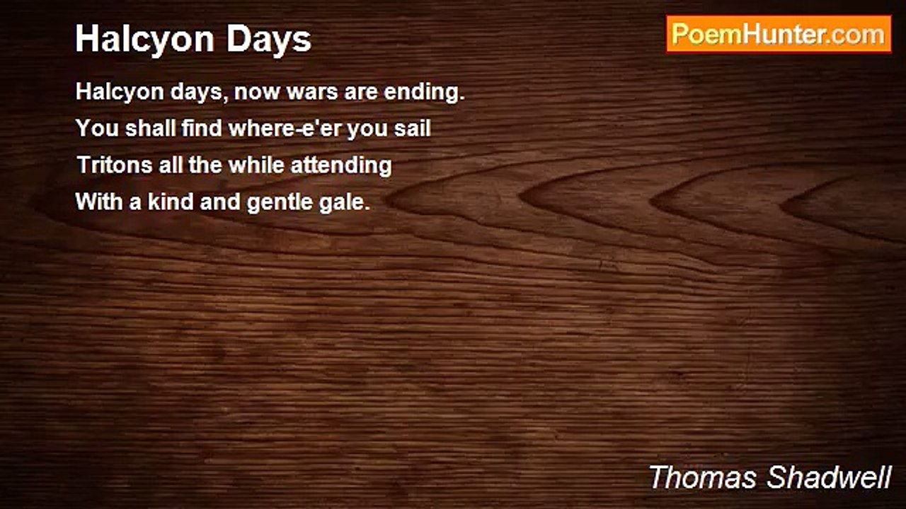 Thomas Shadwell - Halcyon Days