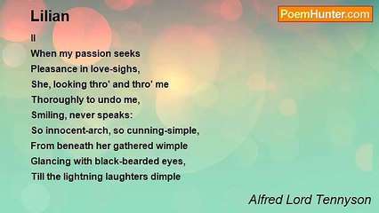 Alfred Lord Tennyson - Lilian