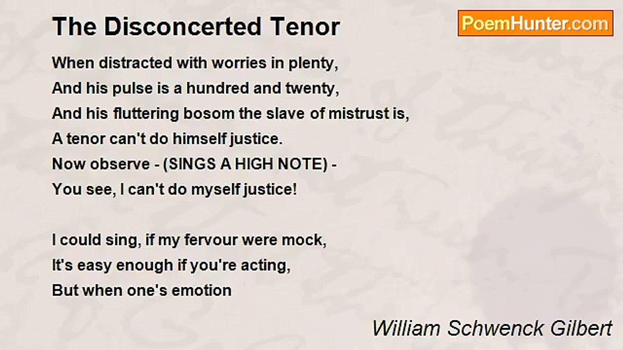 William Schwenck Gilbert - The Disconcerted Tenor