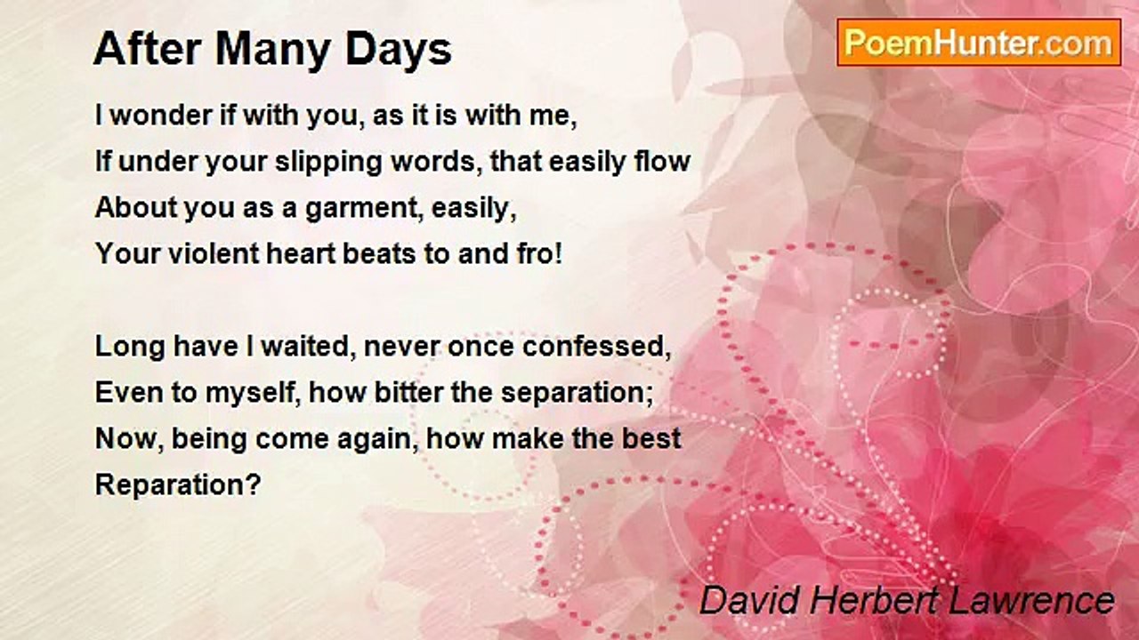 David Herbert Lawrence - After Many Days