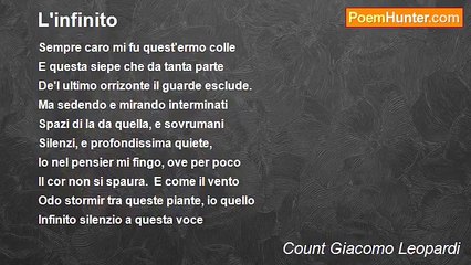 Count Giacomo Leopardi - L'infinito