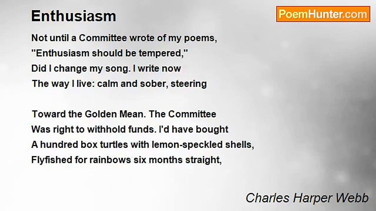 Charles Harper Webb - Enthusiasm