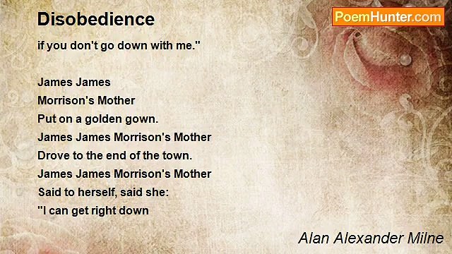 Alan Alexander Milne - Disobedience