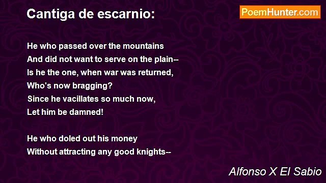 Alfonso X El Sabio - Cantiga de escarnio:
