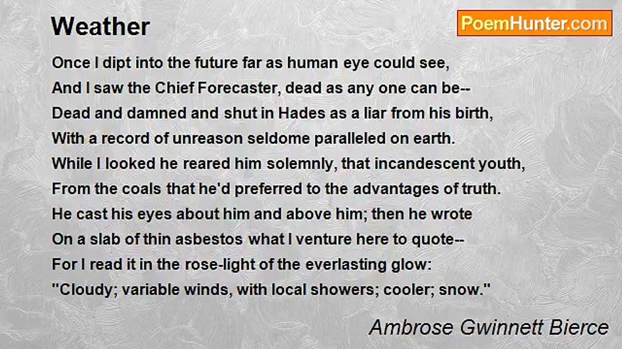 Ambrose Gwinnett Bierce - Weather