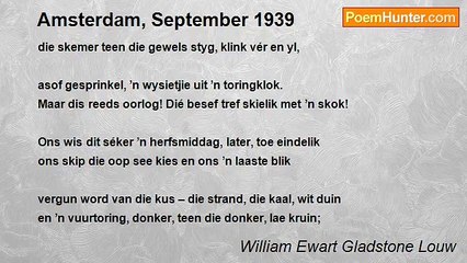 William Ewart Gladstone Louw - Amsterdam, September 1939