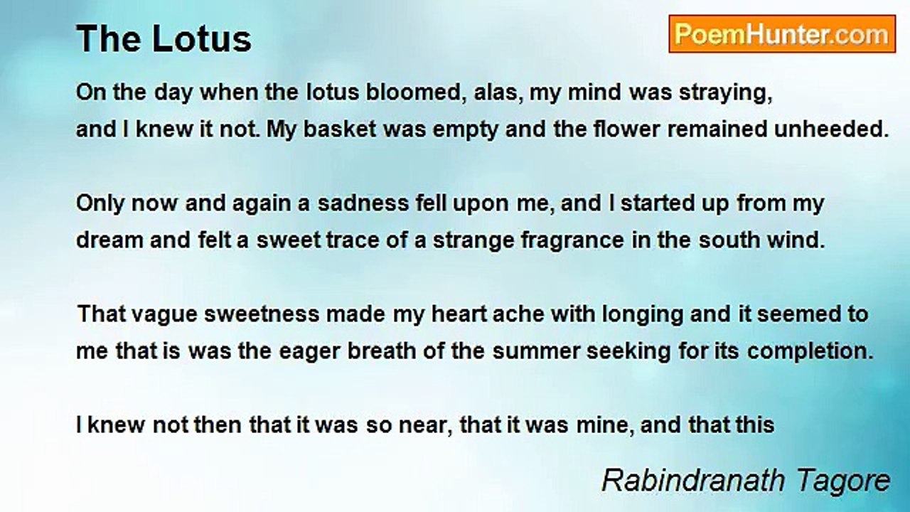 Rabindranath Tagore - The Lotus