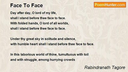 Rabindranath Tagore - Face To Face