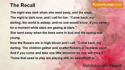 Rabindranath Tagore - The Recall