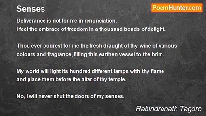 Rabindranath Tagore - Senses