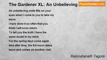Rabindranath Tagore - The Gardener XL: An Unbelieving Smile