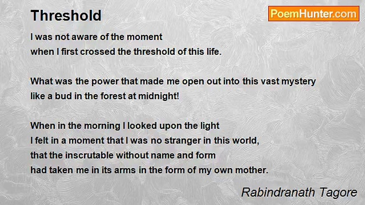 Rabindranath Tagore - Threshold
