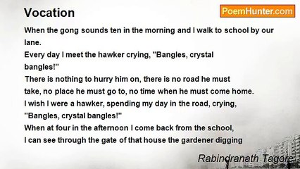 Rabindranath Tagore - Vocation