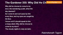 Rabindranath Tagore - The Gardener XXI: Why Did He Choose