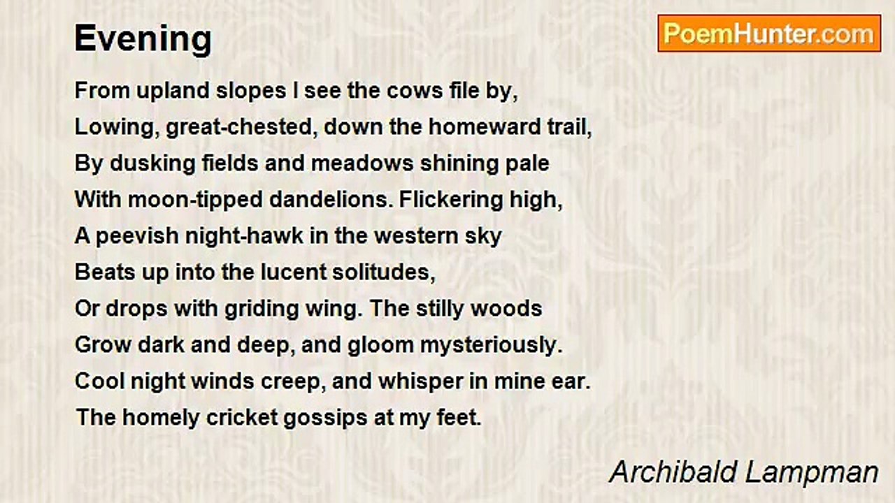 Archibald Lampman - Evening