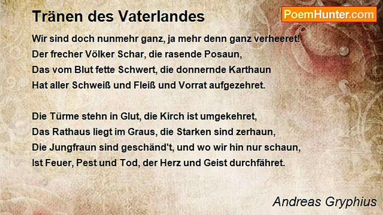 Andreas Gryphius - Tränen des Vaterlandes