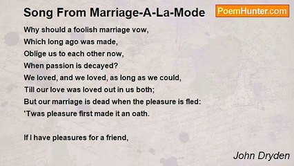 John Dryden - Song From Marriage-A-La-Mode