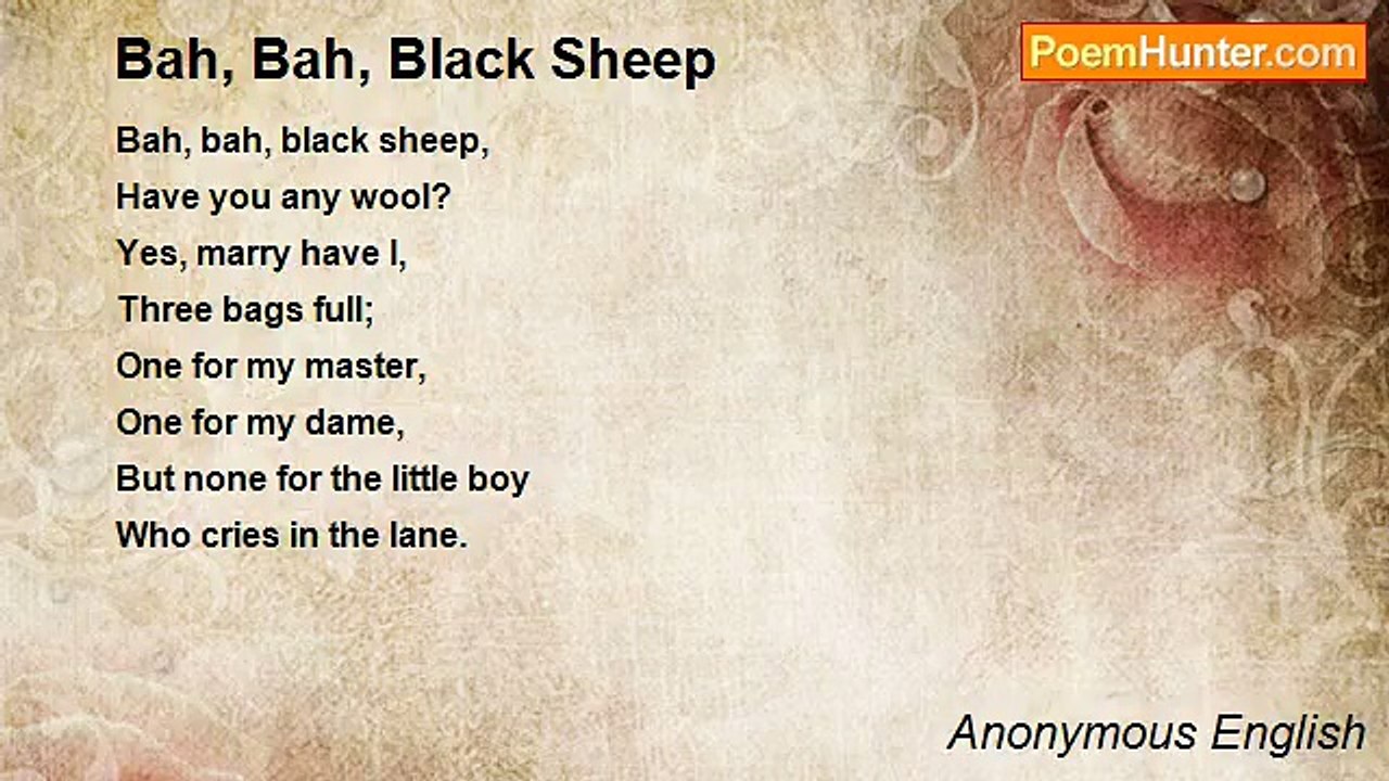 Anonymous English - Bah, Bah, Black Sheep