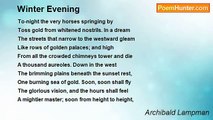 Archibald Lampman - Winter Evening