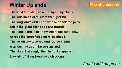 Archibald Lampman - Winter Uplands