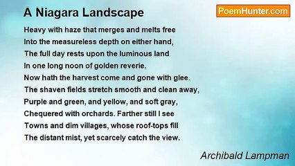 Archibald Lampman - A Niagara Landscape