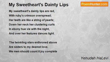 Yehudah HaLevi - My Sweetheart's Dainty Lips