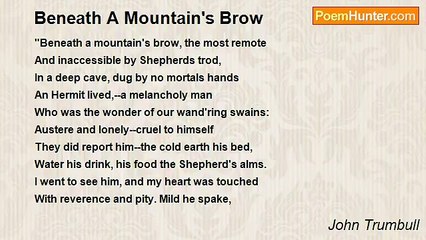 John Trumbull - Beneath A Mountain's Brow