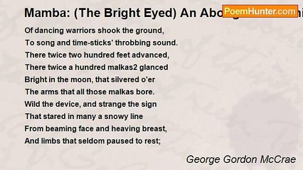 George Gordon McCrae - Mamba: (The Bright Eyed) An Aboriginal Reminiscence