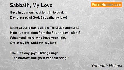 Yehudah HaLevi - Sabbath, My Love