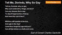 Earl of Dorset Charles Sackville - Tell Me, Dorinda, Why So Gay