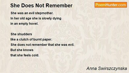 Anna Swirszczynska - She Does Not Remember