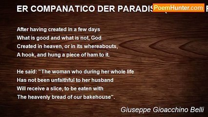 Giuseppe Gioacchino Belli - ER COMPANATICO DER PARADISO (Heaven's Food)