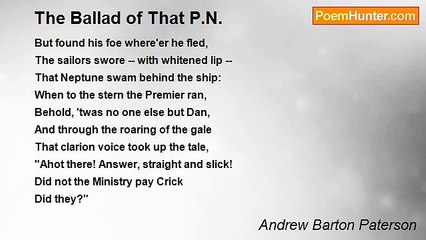 Andrew Barton Paterson - The Ballad of That P.N.