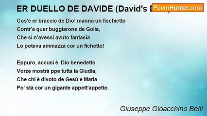 Giuseppe Gioacchino Belli - ER DUELLO DE DAVIDE (David's Duel)