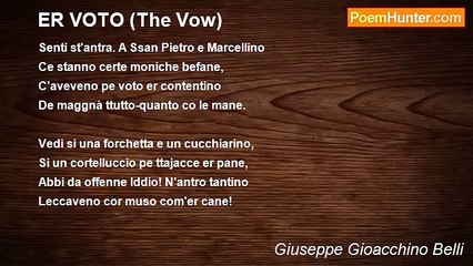 Giuseppe Gioacchino Belli - ER VOTO (The Vow)