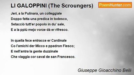 Giuseppe Gioacchino Belli - LI GALOPPINI (The Scroungers)