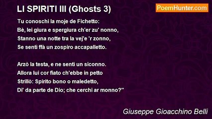 Giuseppe Gioacchino Belli - LI SPIRITI III (Ghosts 3)