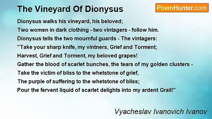 Vyacheslav Ivanovich Ivanov - The Vineyard Of Dionysus